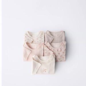 Zara Kids Bodysuits - Cream and Pink Set